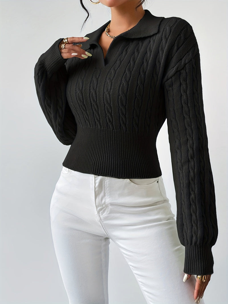 Levoire | Pull Avec Décolleté En V Et Motif Unique Noir