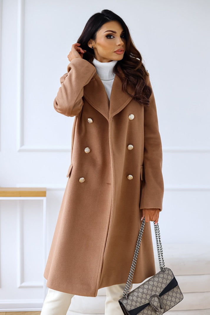 Levoire | Veste Femme Avec Élégant Revers Et Design Intemporel Braun
