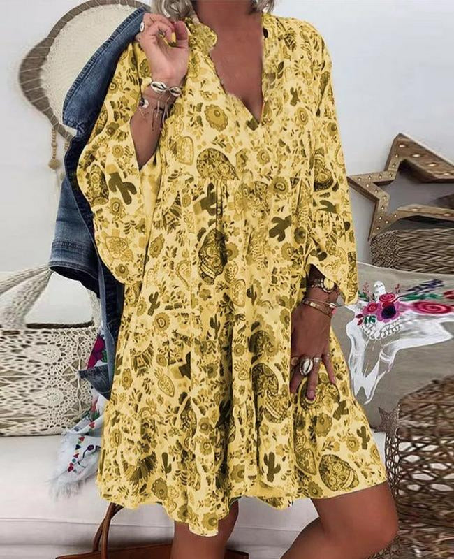 Levoire | Tunique D'Été Avec Motif Floral Grande Taille Pour Un Look Contemporain Jaune
