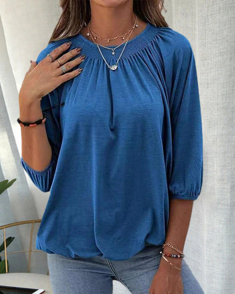 Levoire | Élégante chemise à col rond Bleu