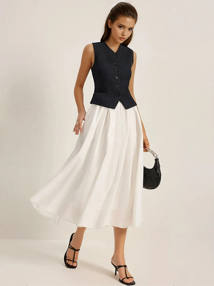Levoire | Slim Fit Taille Haute Jupe Blanc
