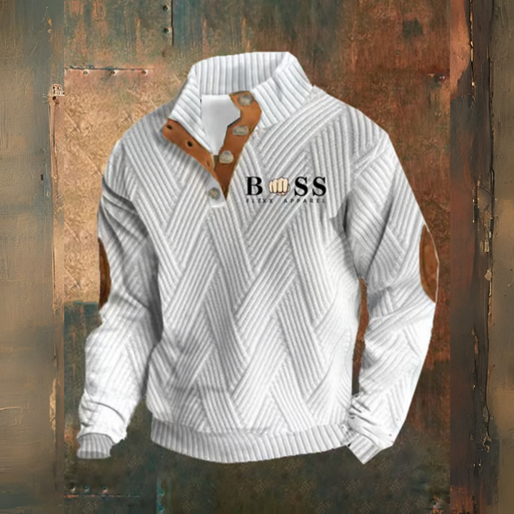 Levoire | Design Rétro Lettres Jacquard Motif Carreaux Tissu Pull Décontracté Blanc