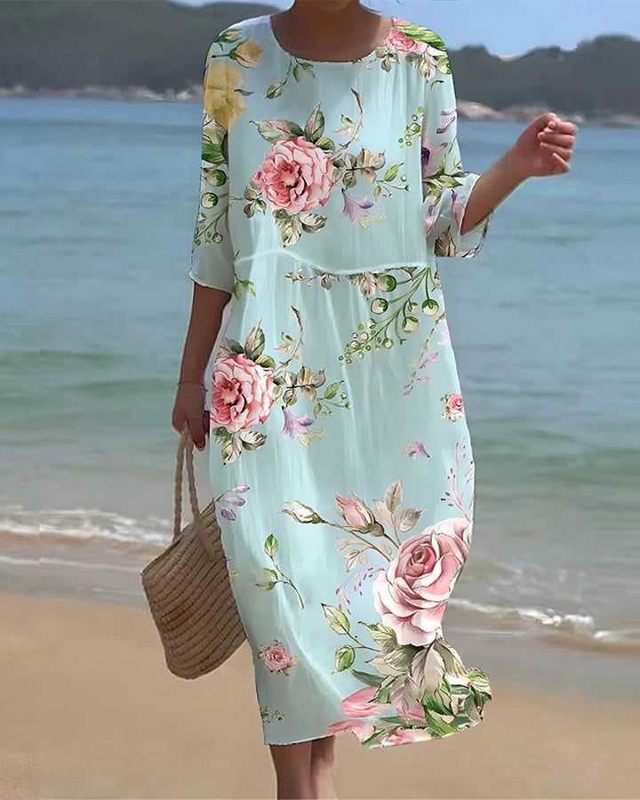 Levoire | Robe À Fleurs Pour Femmes Idéale Pour Les Occasions Spéciales Bleu