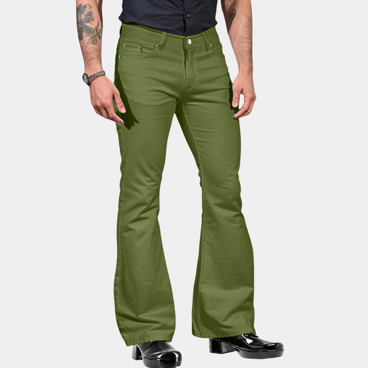 Levoire | Pantalon Ample Pour Hommes Blanc Armée verte