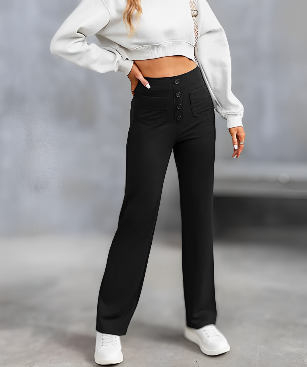Levoire | Pantalons de loisirs taille haute Noir