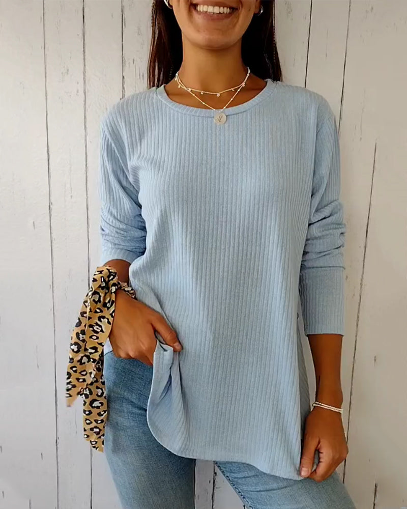 Levoire | Blouse Avec Manches Longues Et Col Rond Bleu