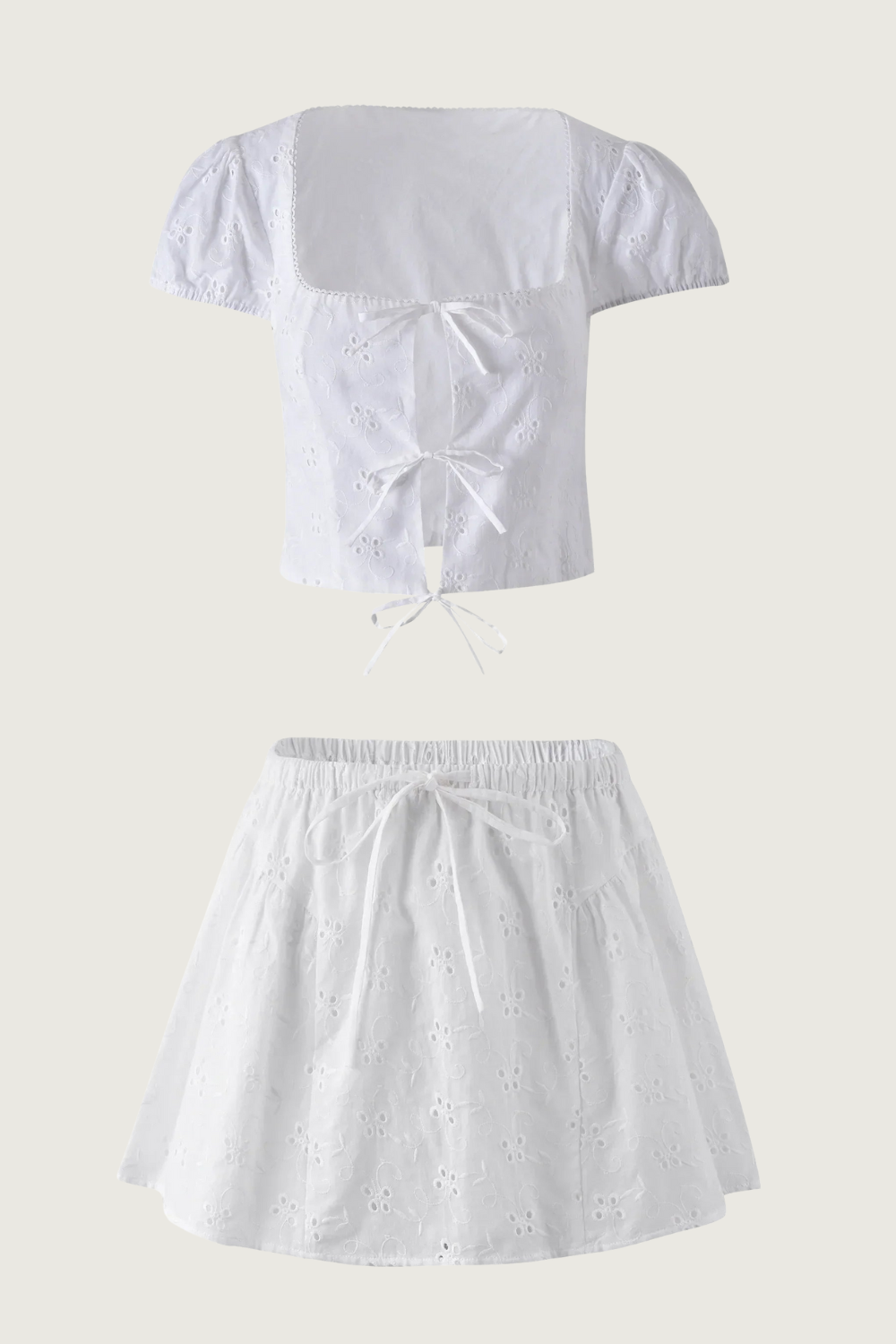 Levoire | Femmes Ensemble 2 Pièces d'Été Vintage Avec Crop Top et Mini Jupe Pour Femmes