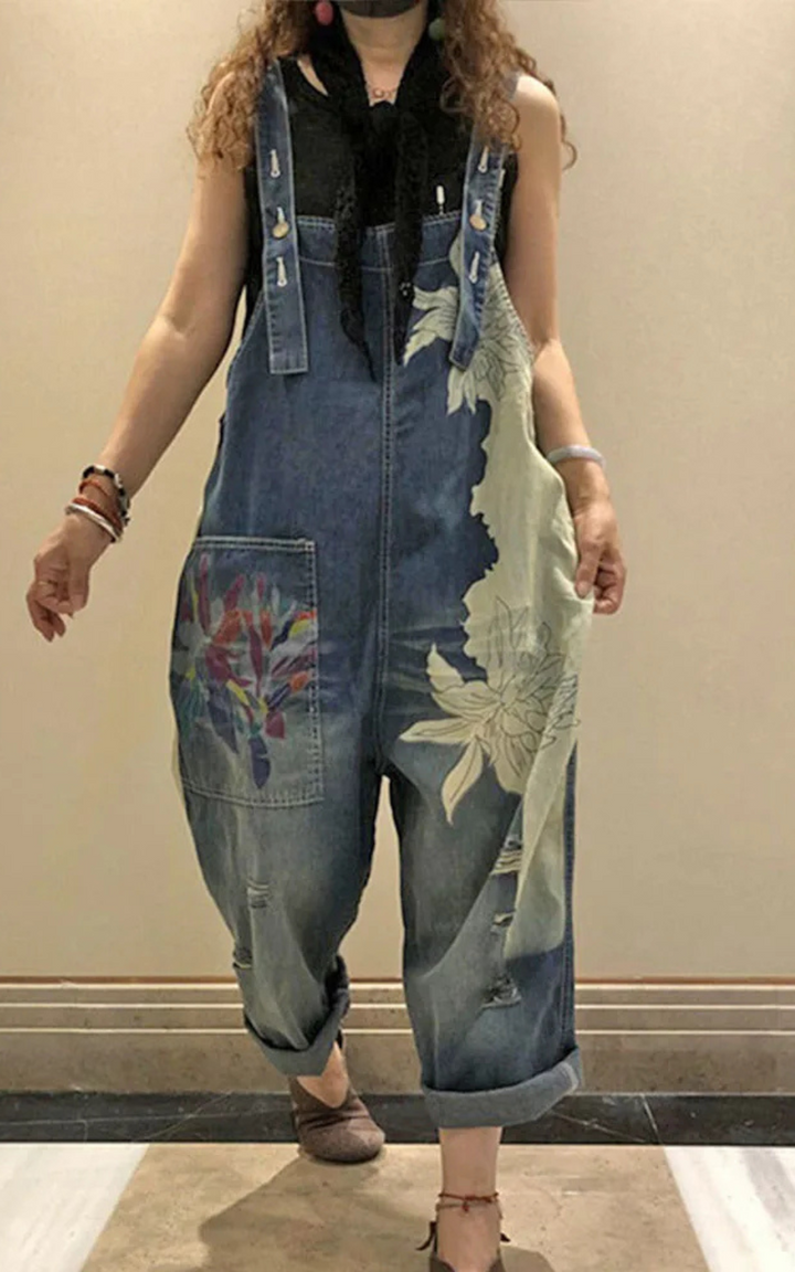 Levoire | Salopette En Denim Pour Femmes Style Bohème Et Confort Bleu Une taille