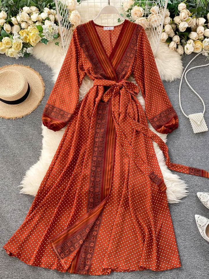 Levoire | Robe À Lacets En Chiffon Rétro Une taille Braun