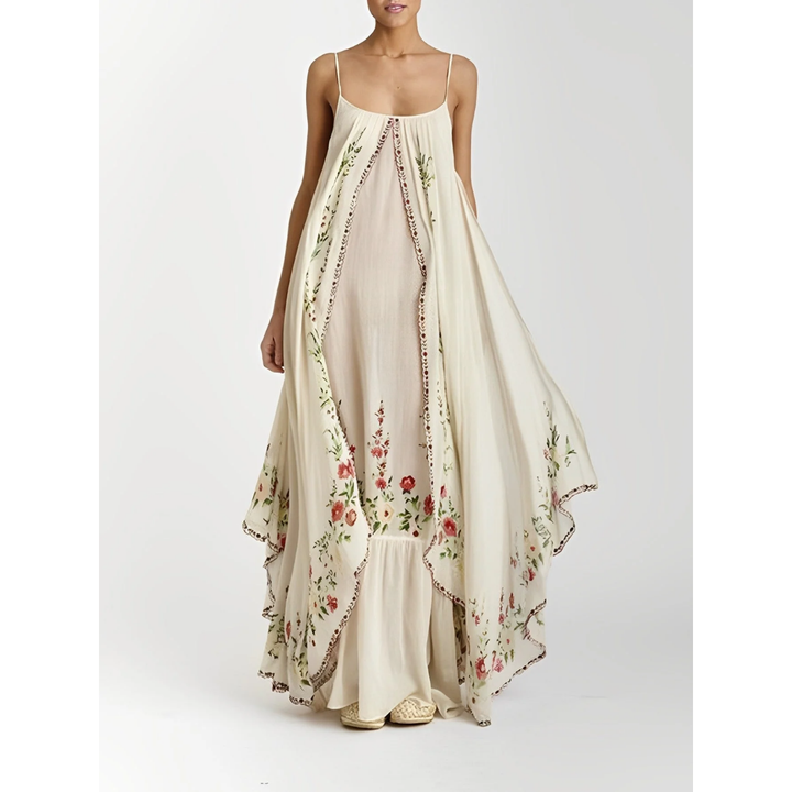 Levoire | Robe Boho Longue Pour Femmes Beige