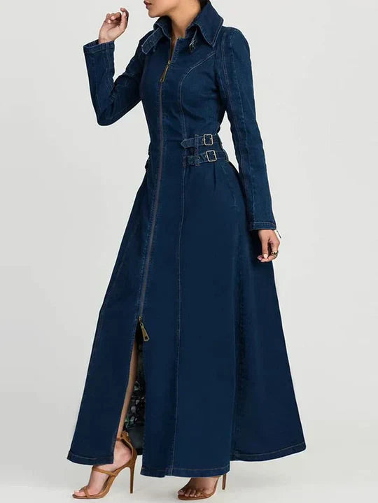 Levoire | Robe Maxi En Denim Bleu