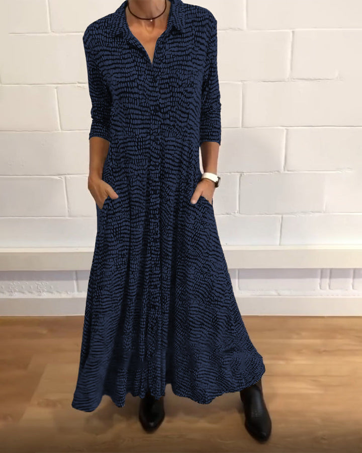 Levoire | Robe À Manches Longues En V Bleu