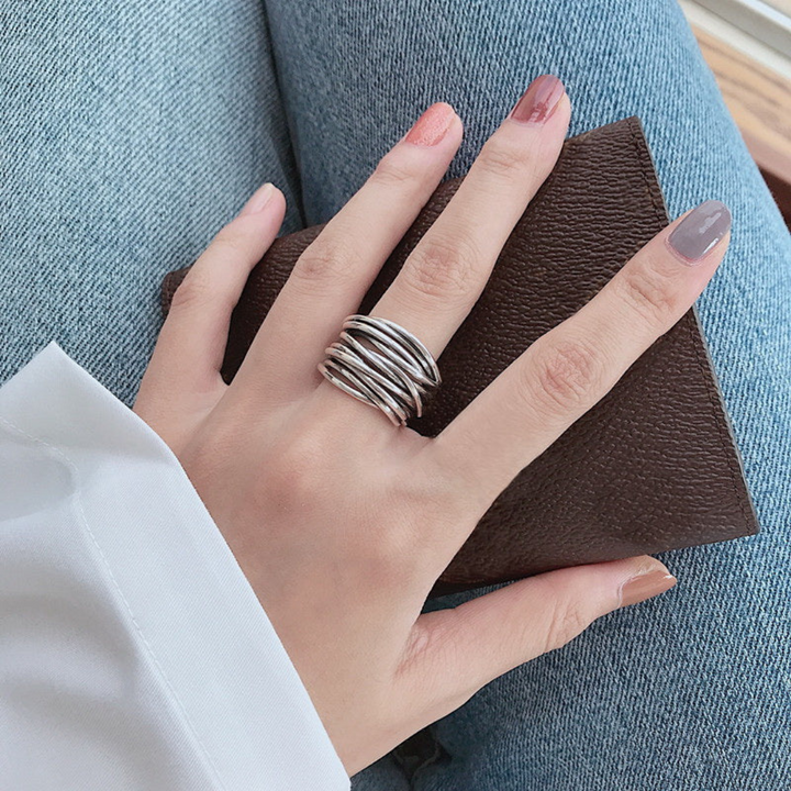 Levoire | Bague En Argent Réglable À Couches Argent