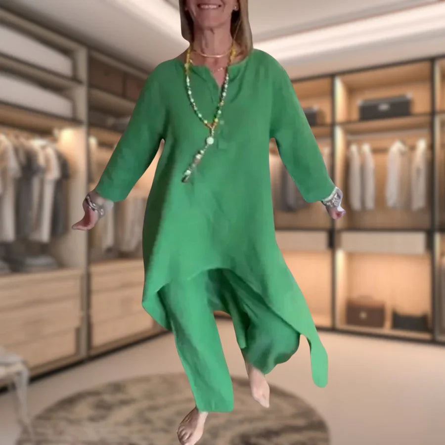 Levoire | Robe en lin unie Vert