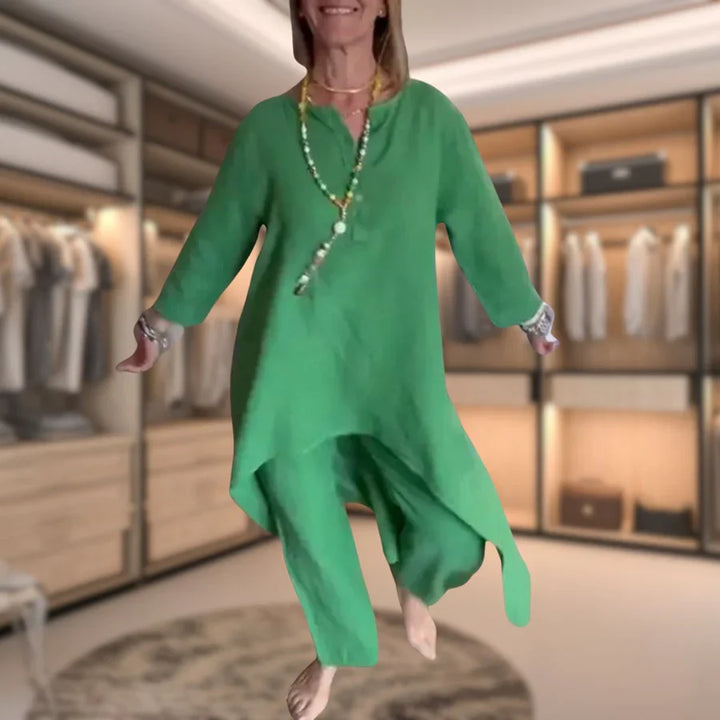 Levoire | Robe en lin unie Vert