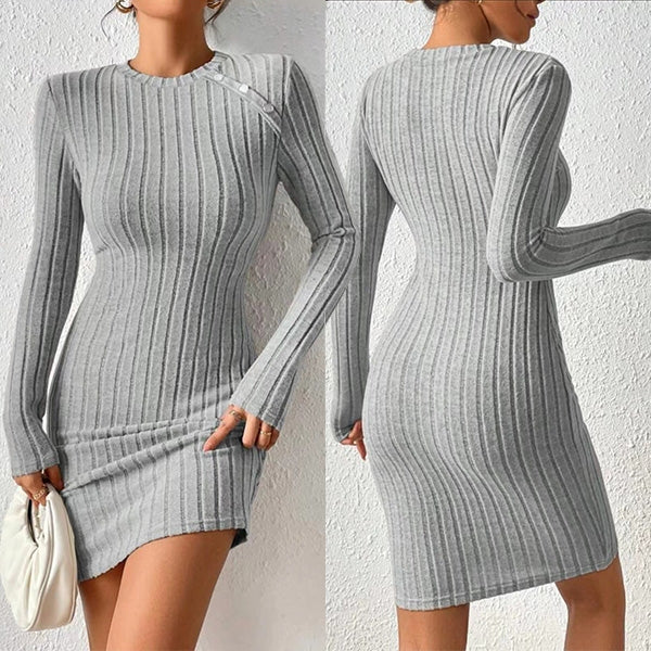 Levoire | Robe Bodycon En Maille Côtelée Gris