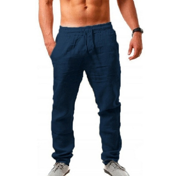 Levoire | Pantalon en Lin pour Hommes Un Pantalon D'Été Élégant & Aéré Pour Hommes Bleu foncé