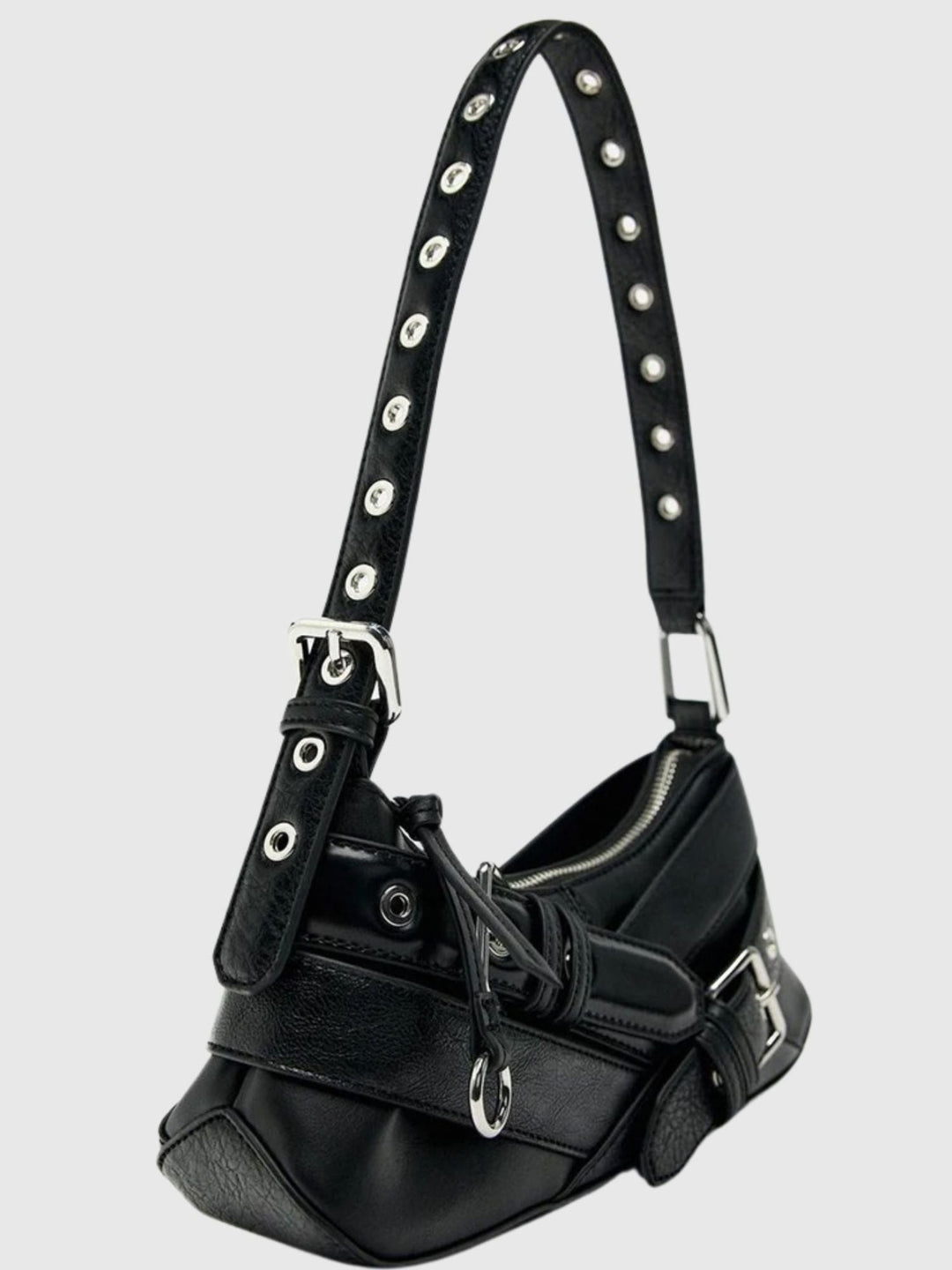 Levoire | Sac À Bandoulière En Cuir Avec Sangle Perforée Noir