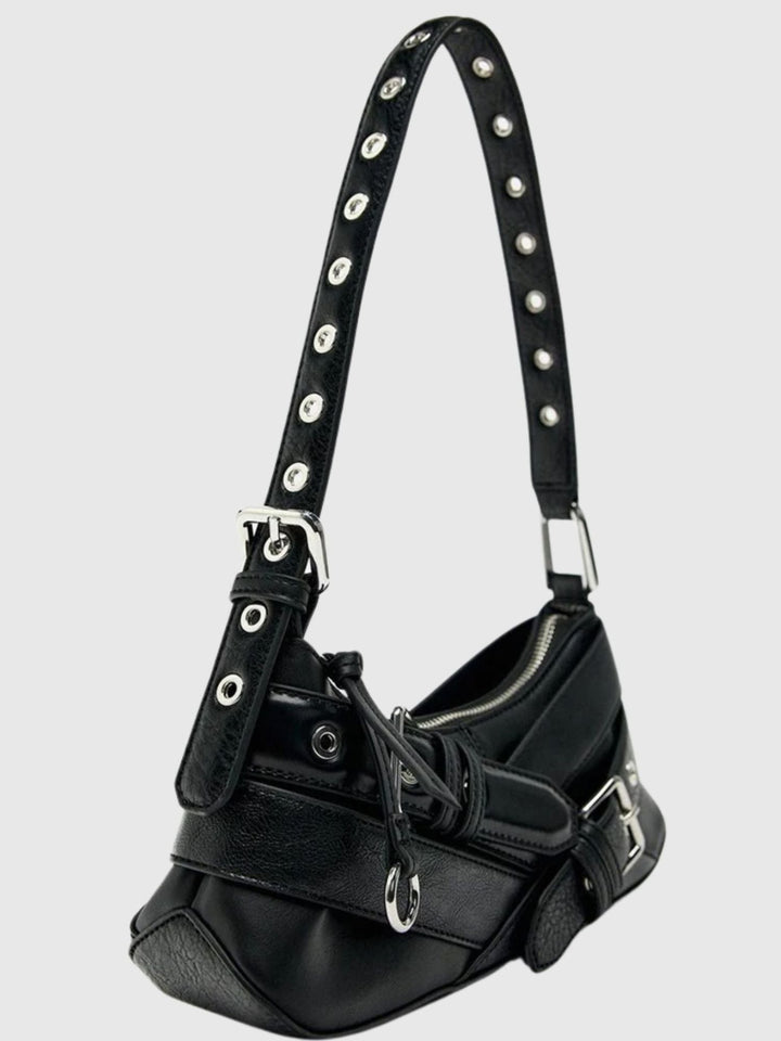 Levoire | Sac À Bandoulière En Cuir Avec Sangle Perforée Noir
