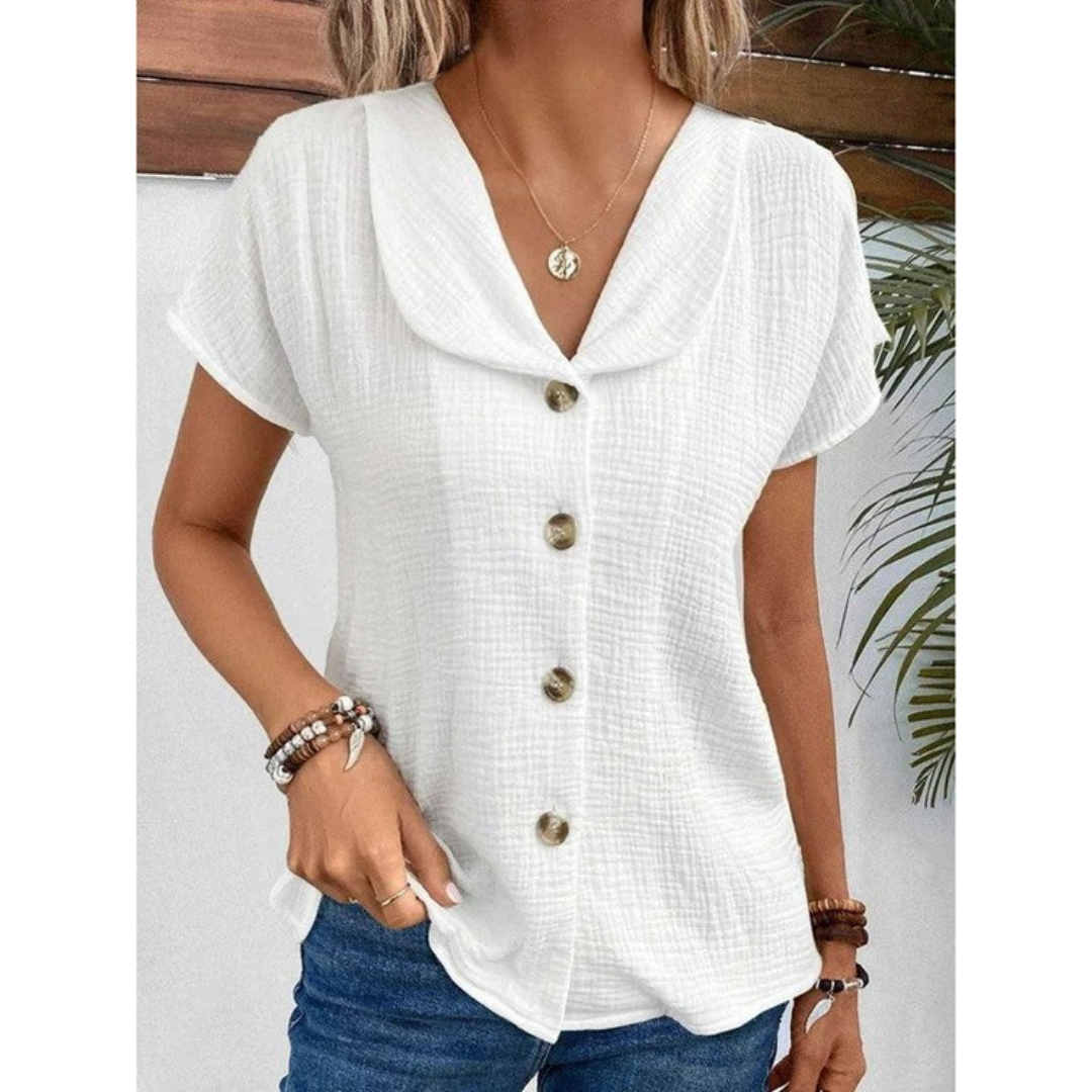 Levoire | Boutonne - Haut Femme - Manches Courtes Blanc