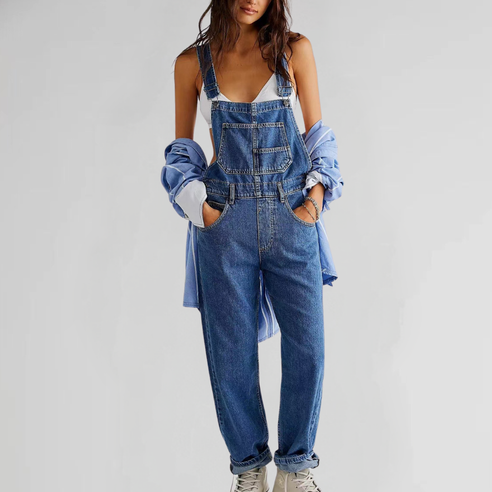 Levoire | Femmes Combinaison en denim élégante Coupe confortable pour femmes Bleu