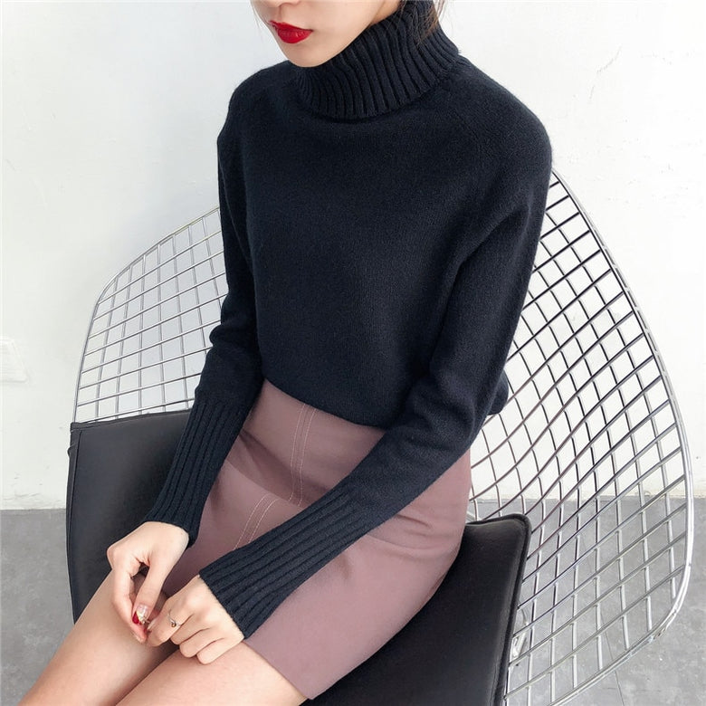 Levoire | Pull Femme Col Montant Noir
