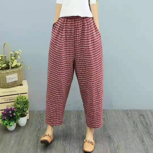 Levoire | Été À Carreaux Mode Pantalons