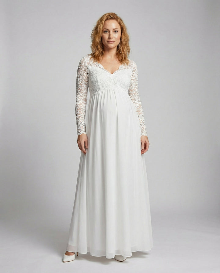 Robe maxi en dentelle élégante pour femmes enceintes | Heidi-Mode