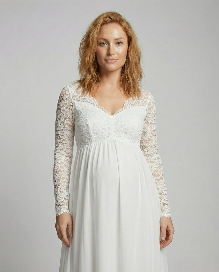 Robe maxi en dentelle élégante pour femmes enceintes | Heidi-Mode