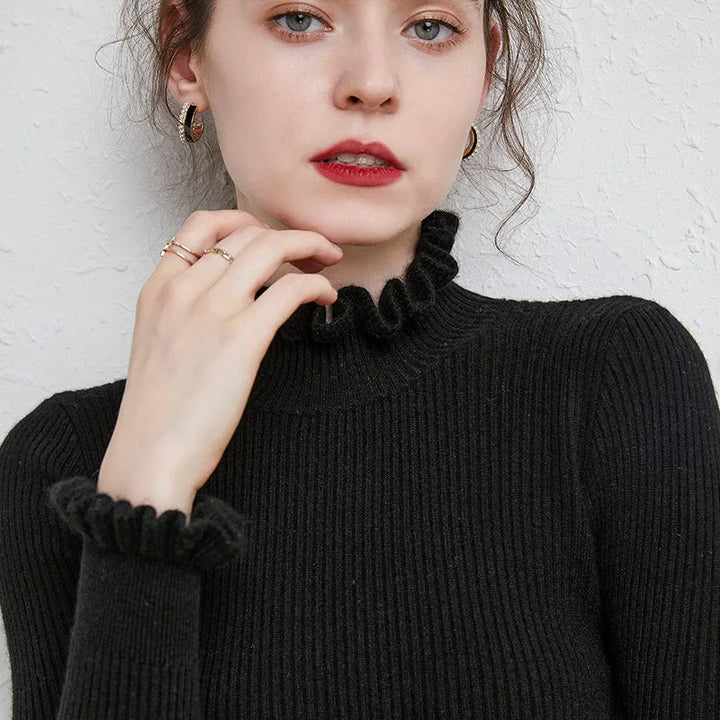 Levoire | Pull Cachemire Col Roulé Raffiné Femme Noir