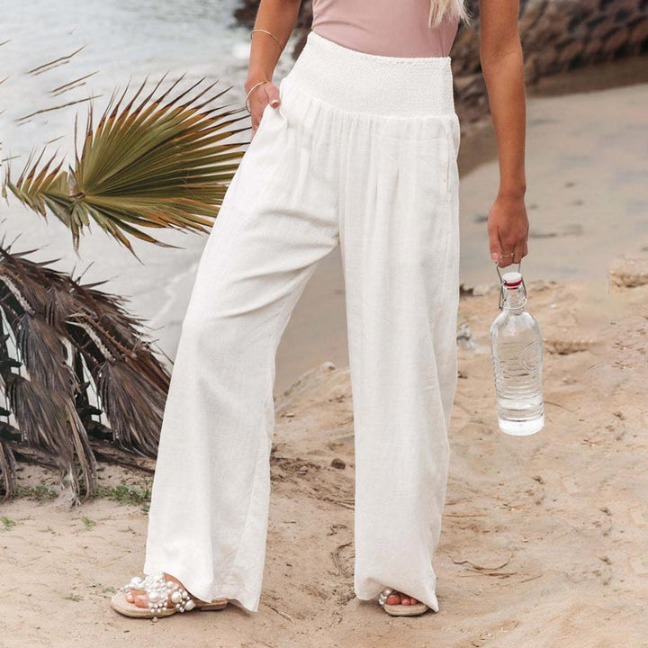 Levoire | Pantalons Décontractés À Jambes Larges Et Poches Blanc