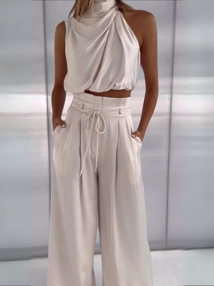 Levoire | Pantalons En Soie Élégants Champagne