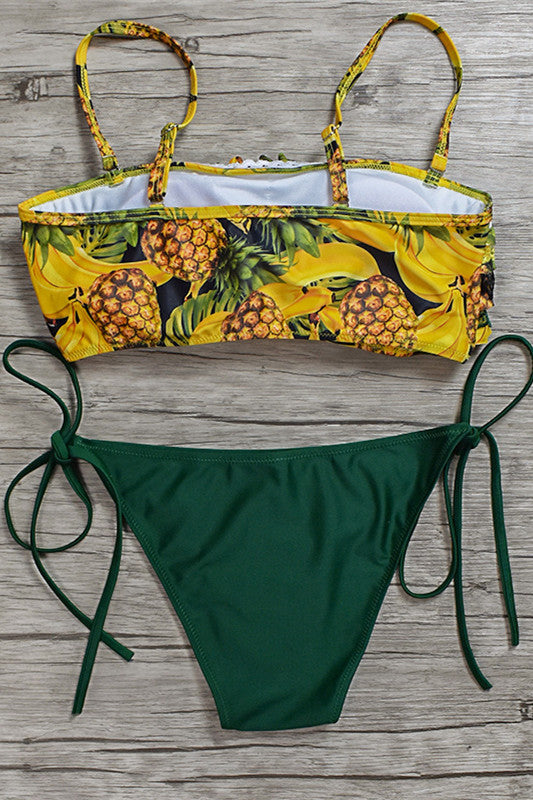 Levoire | Imprimé à lacets latéraux Maillot de bain à volants