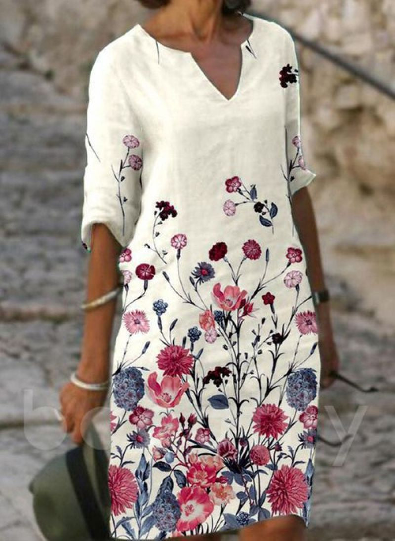 Levoire | Robe En Lin Charmante Avec Motif Floral 1
