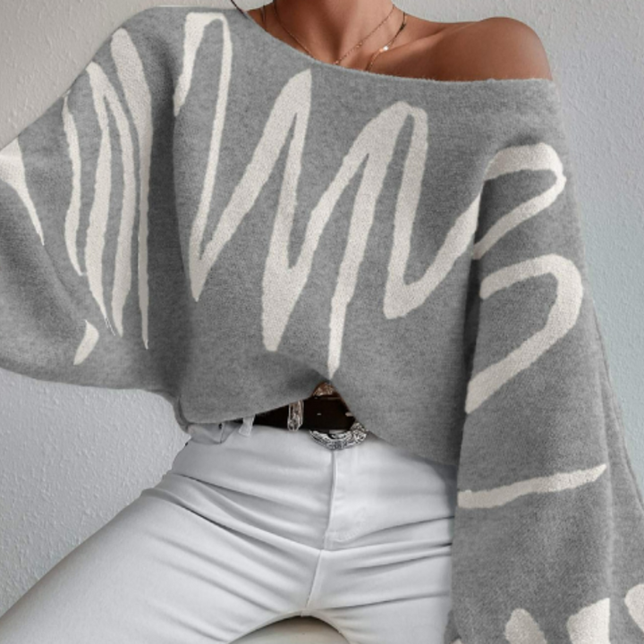 Levoire | Pull Avec Rayures Femmes Gris