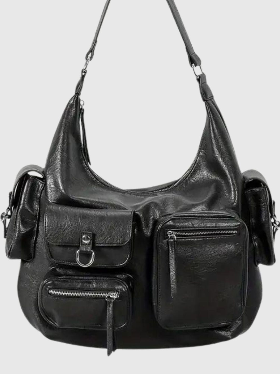 Levoire | Sac À Épaule Noir Avec Poches Latérales Noir