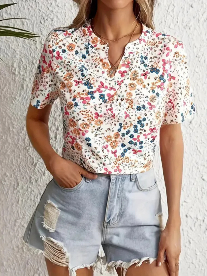 Levoire | Blouse Boutonnée Élégance Florale Jardin de Printemps