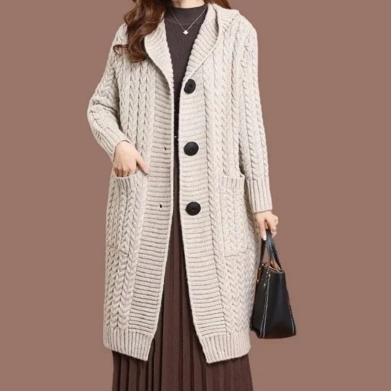 Levoire | Gilet à capuche pour femmes avec bouton et coupe longue Blanc