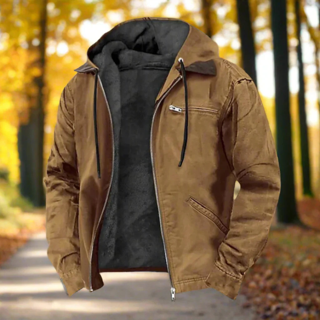 Levoire | Veste Chauffante Hommes Capuche Braun