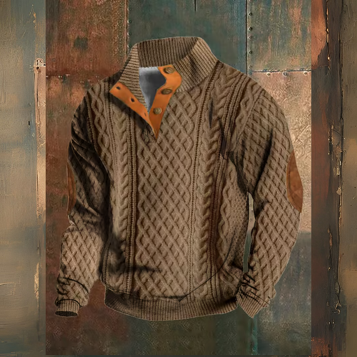 Levoire | Retro Décontracté Motif Géométrique Tricot Sweatshirt