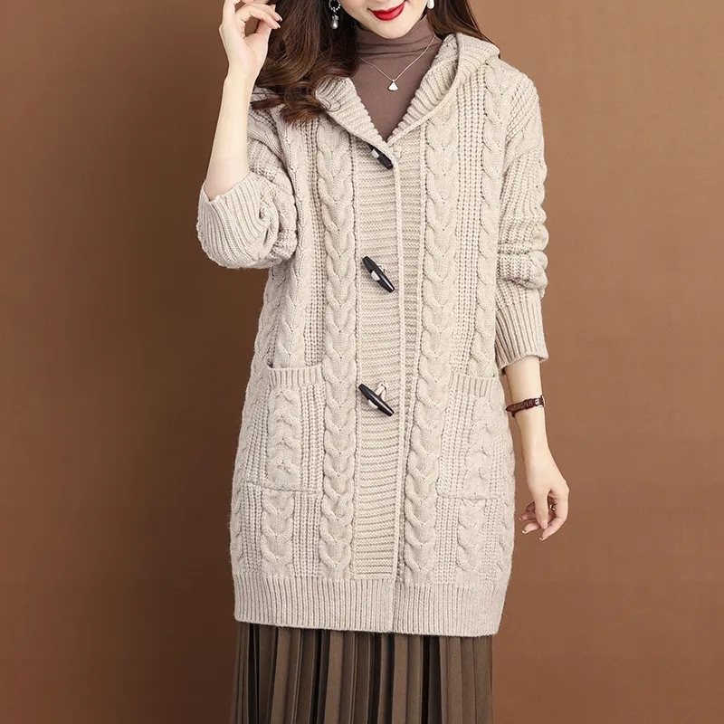 Levoire | Veste à capuche femme à bascule et maille design Beige