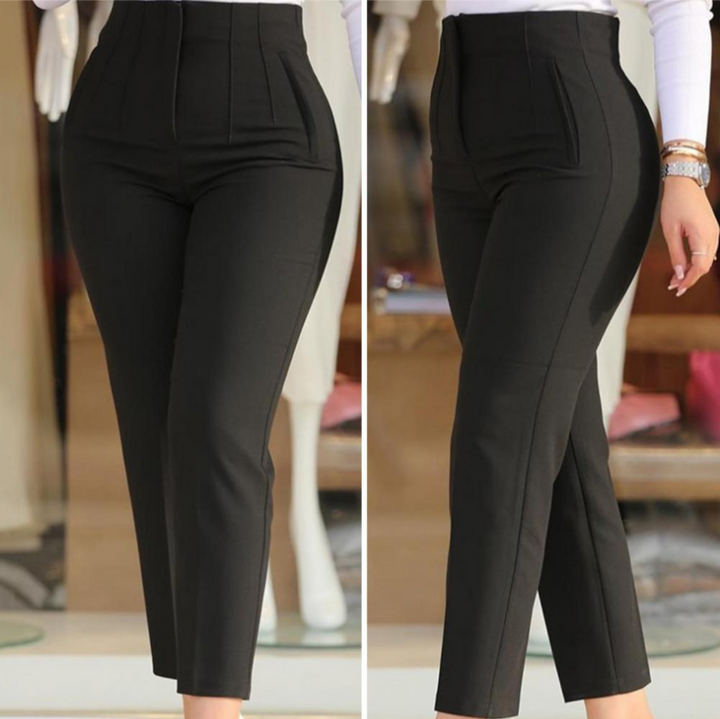 Levoire | Pantalon Haut Taill Femme En Coupe Moderne Noir