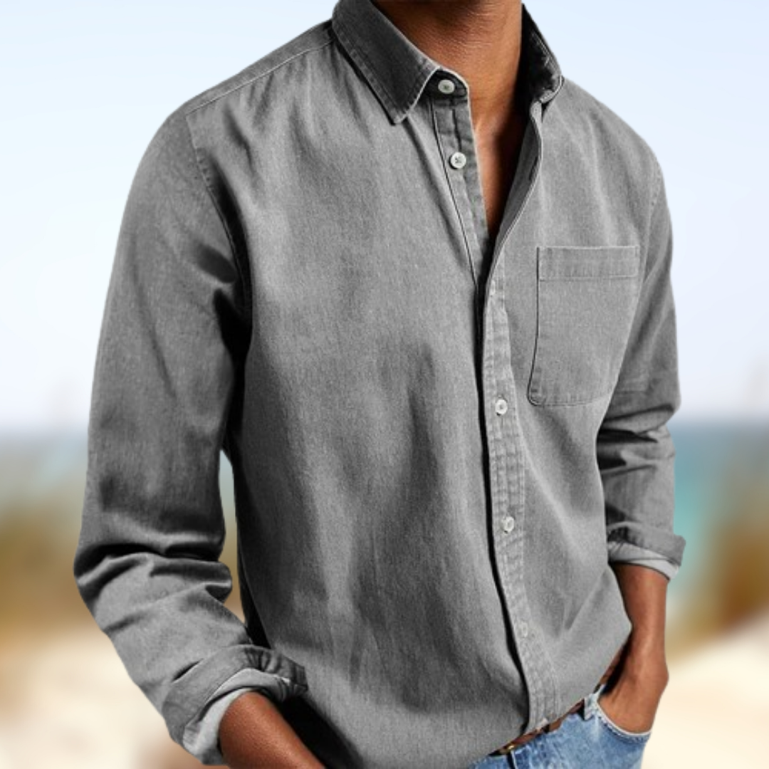 Levoire | Chemise décontractée effet lin Gris