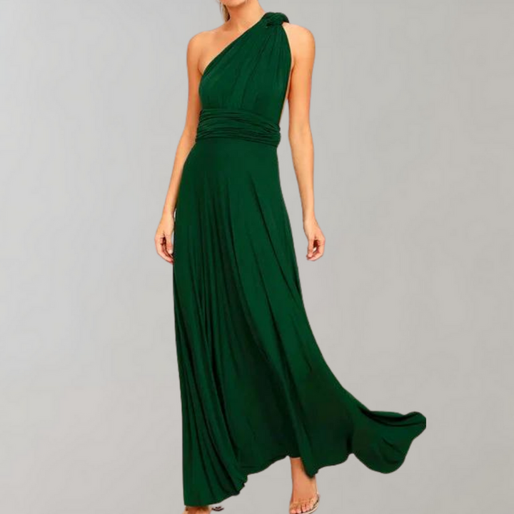 Levoire | Robe Maxi Portée Avec Superposition Vert
