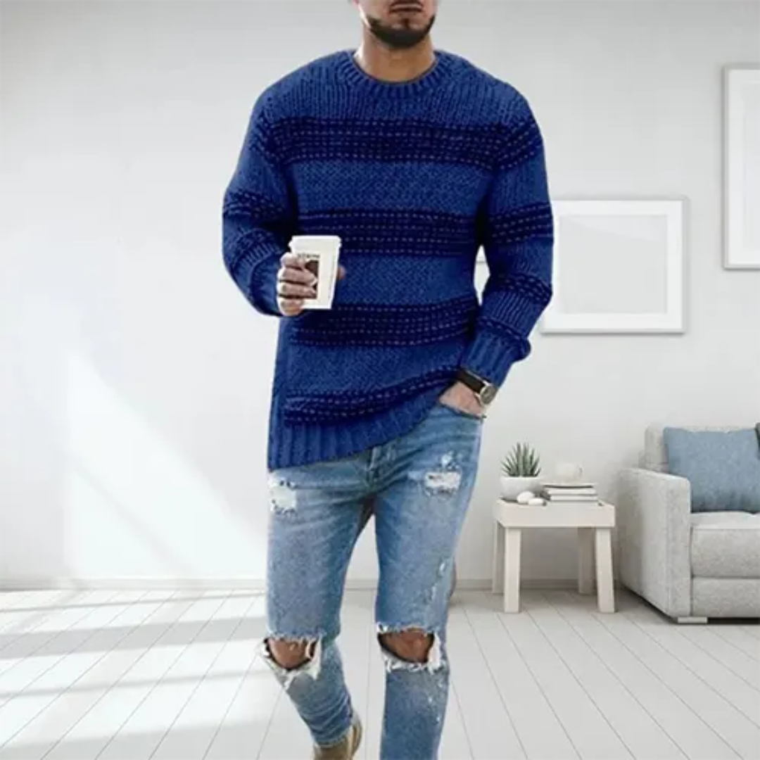 Levoire | Pull en tricot pour hommes Bleu