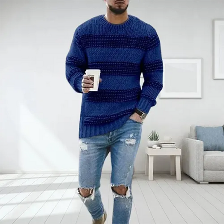 Levoire | Pull en tricot pour hommes Bleu