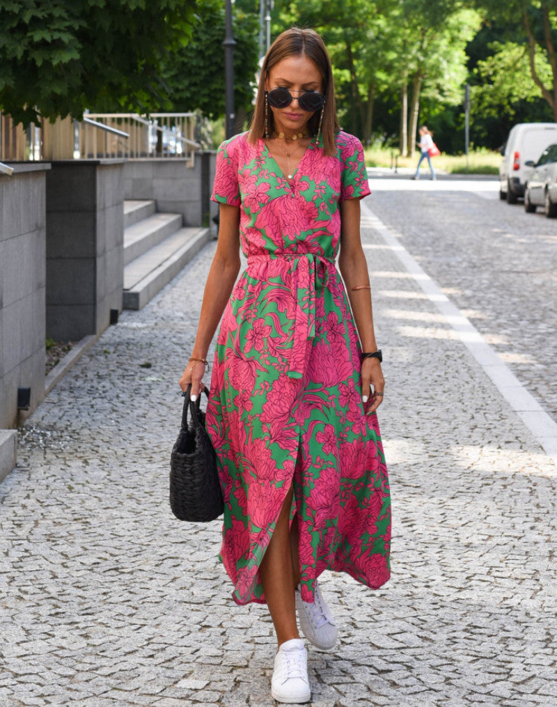 Levoire | Robe d'été longue pour femmes, coupe élégante pour femmes Rosa