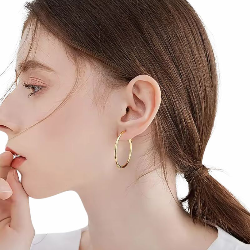 Levoire | Grandes Boucles D'Oreilles Dorées (40 Mm) Bibi