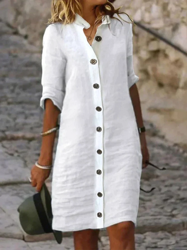 Levoire | Robe En Coton Avec Boutons Pour L'Été