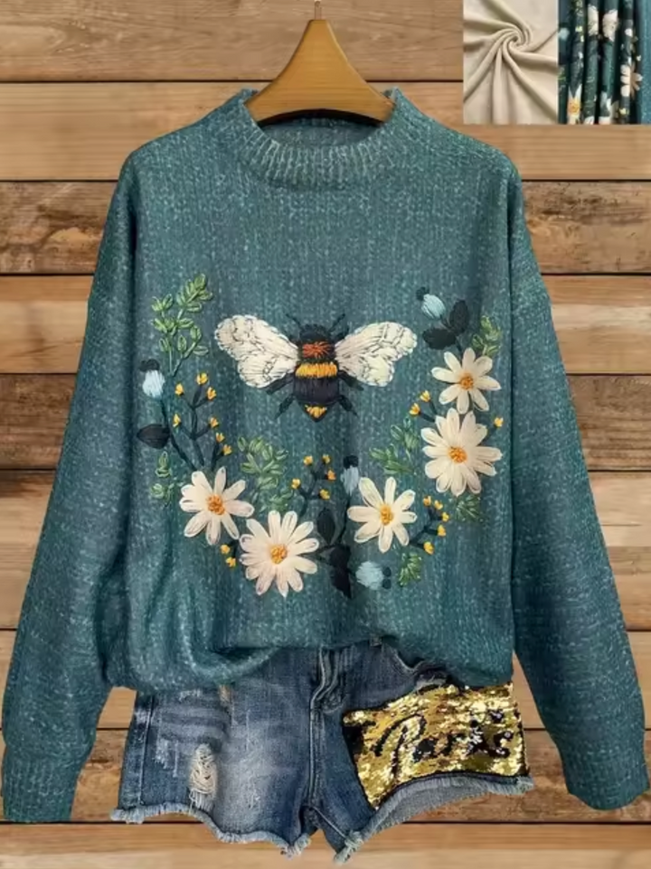 Levoire | Jersey Tricot Avec Impression 3D Vert – Papillon